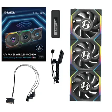 Lian Li UNI FAN SL Wireless LCD Lüfter, ARGB, PWM, 3er-Pack inkl. Controller