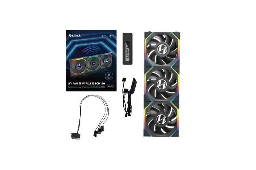 Lian Li UNI FAN SL Wireless LCD Lüfter, ARGB, PWM, 3er-Pack inkl. Controller