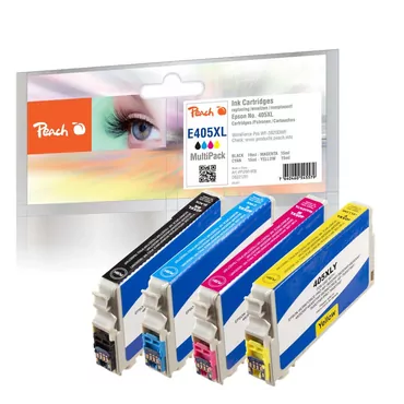 Peach Blækpatron - Epson - Højt (XL) udbytte - Sort, Blå, Magenta, Gul - 4stk - Multipakke