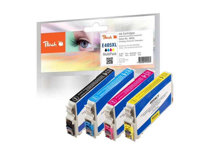 Peach Bläckpatron - Epson - Svart, Cyan, Magenta, Gul - Hög (XL) avkastning - 4 styck