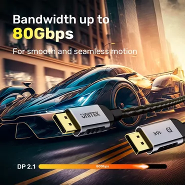 UNITEK CABLE DISPLAYPORT 2.1 8K@120HZ 1 5M