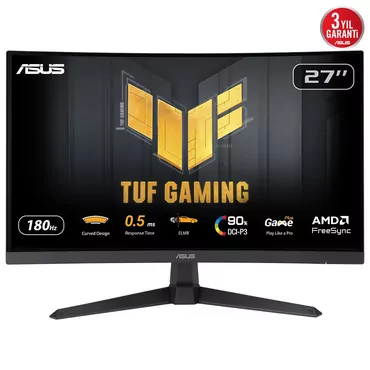 ASUS TUF Gaming VG27WQ3B skärm - LED-bakgrundsbelysning - 27" - VESA Adaptive-Sync, AMD FreeSync - Fast VA - 0,5ms,1ms