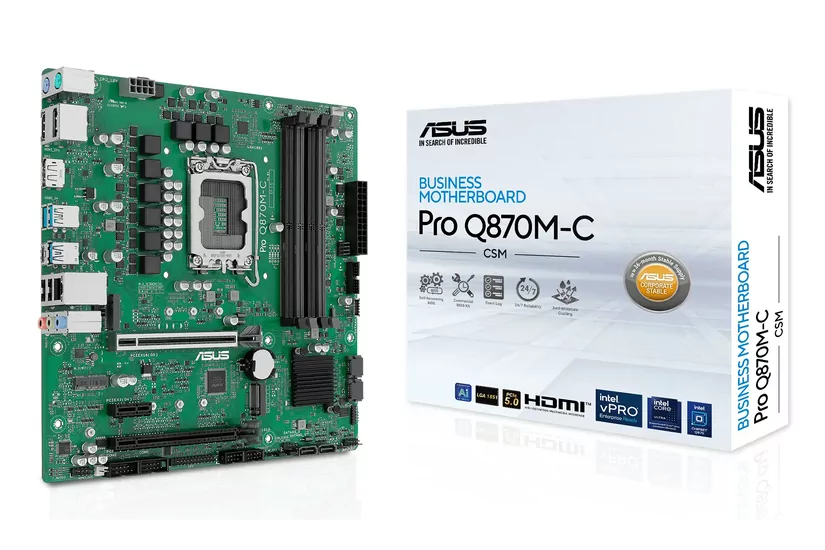 ASUS Pro Q870M-C-CSM - moderkort - micro ATX - LGA1851-uttag - Q870