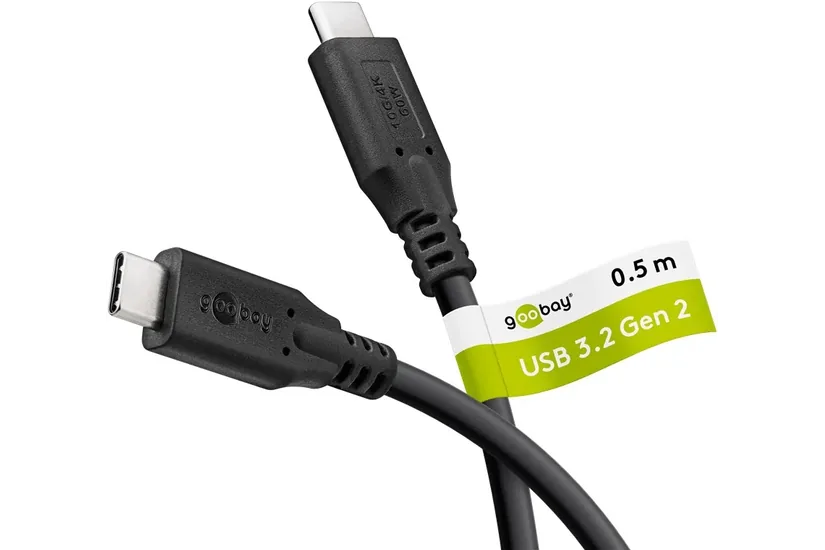 Goobay 74204 USB-kabel USB 3.2 Gen 1 (3.1 Gen 1) 0,5 m USB C Sort