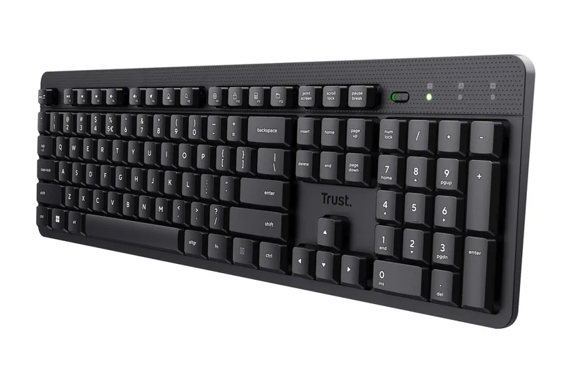 Trust Ody II - tastatur - stille - 100% full size - QWERTY - Nordisk - sort Indgangsudstyr