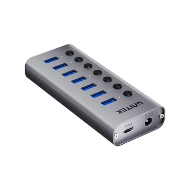 UNITEK H1314A01-EU interface hub USB Type-C 5000 Mbit/s Grå