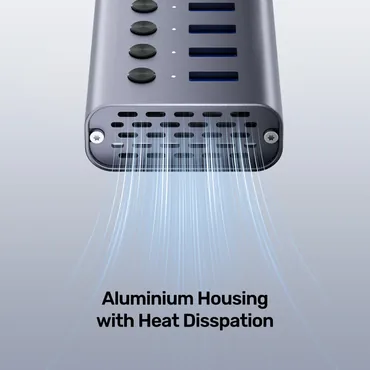 UNITEK H1314A01-EU interface hub USB Type-C 5000 Mbit/s Grå