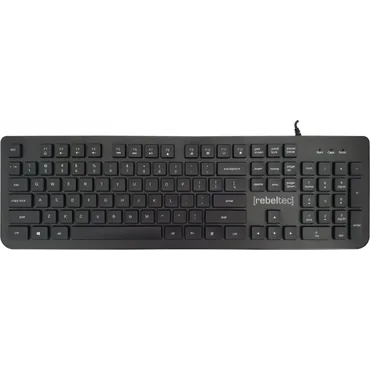 Rebeltec Tangentbord - Membrantangentbrytare - Kabel - Fullstor (100 %) - Svart - Engelsk