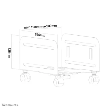 Neomounts CPU-M100 vogn med hjul