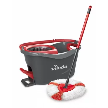 Vileda Easywring & Clean Turbo rengøringsmoppe Uld Rød, Hvid