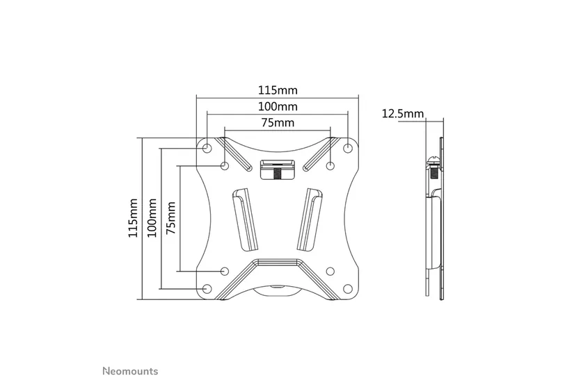 Neomounts NM-W25 konsol - fixerad - för LCD-display - svart