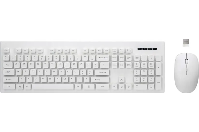 Rebeltec Tangentbord - Fullstor - Vit - Engelsk - RF Trådlös