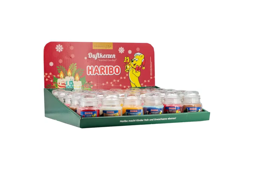 Haribo Vokslys - 30 stk - 27 t - Orange, Grøn, Brun, Rød