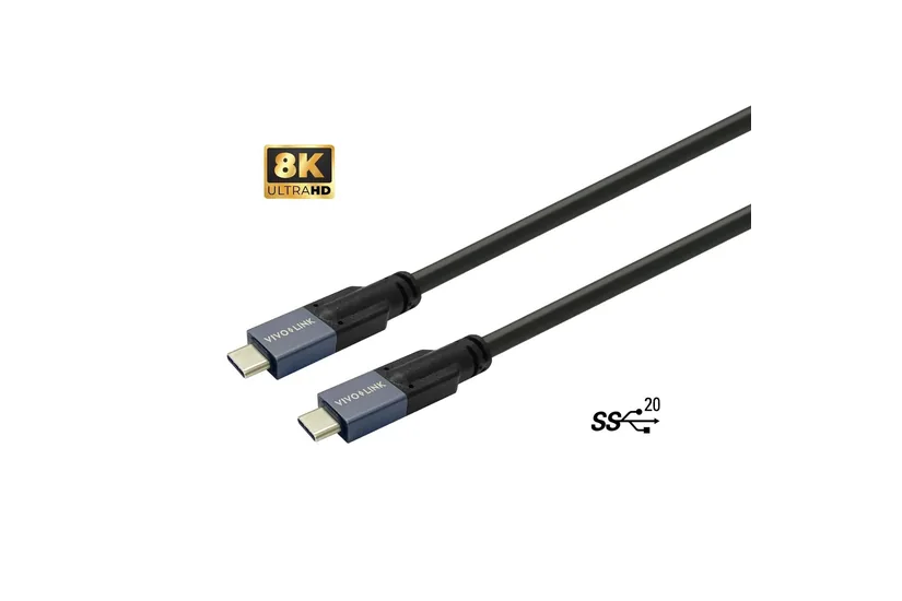 VivoLink – USB Type-C kabel – 24 pin USB-C til 24 pin USB-C – 7.5 m