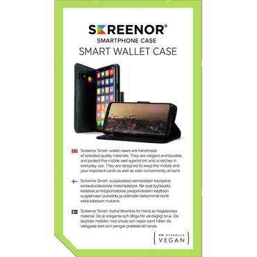 Screenor SMART mobiltelefon etui 17 cm (6.7") Tegnebogsetui Sort