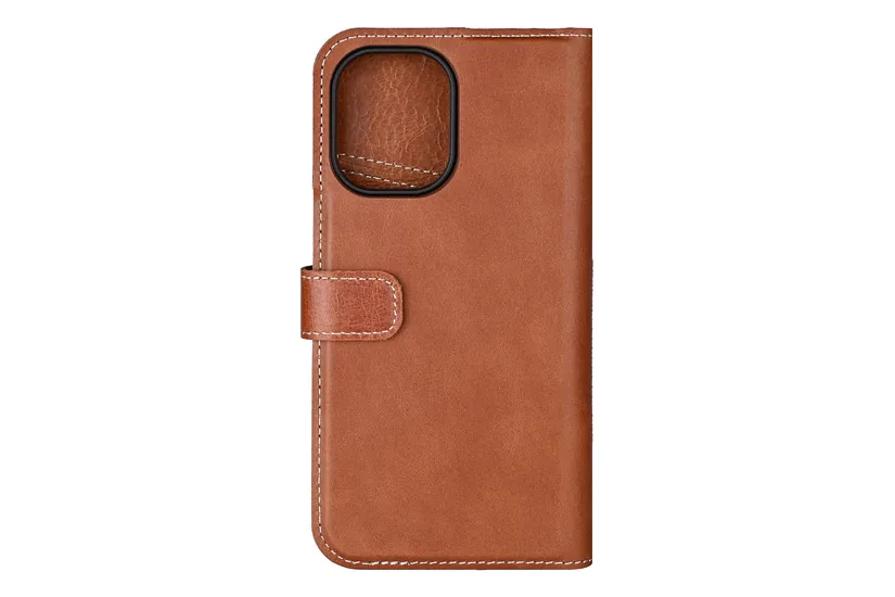 Essentials iPhone 16 leather Mag wallet, detachable, magnetic, brown