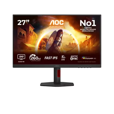 AOC G4 Q27G4ZR computerskærm 68,6 cm (27") 2560 x 1440 pixel Quad HD LED Sort, Rød