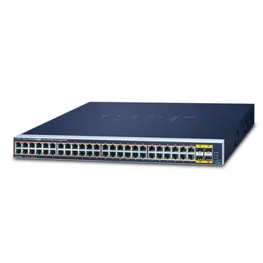 PLANET GS-4210-48P4S netværksswitch Administreret L2/L4 Gigabit Ethernet (10/100/1000) Strøm over Ethernet (PoE) 1U Blå