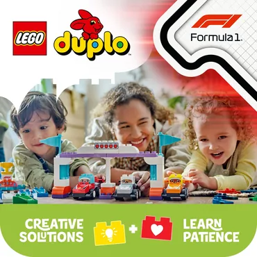 LEGO DUPLO F1®-teams med racerbiler og kørere
