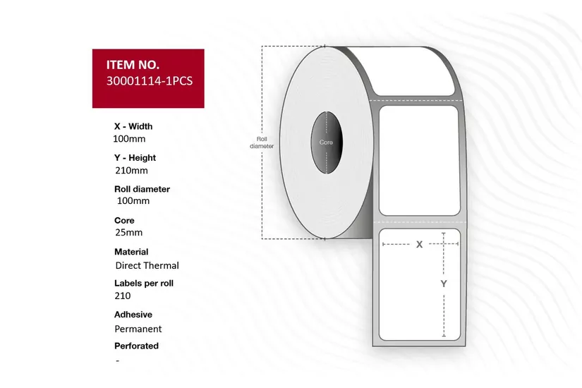 Label, 100x210x25, 1pcs/Box