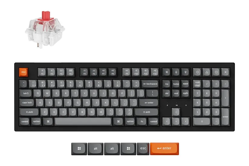 Keychron K10 Max - tastatur - QMK , mechanical - 100% - QWERTY - USA Indgangsudstyr