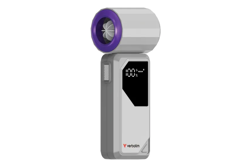 Verbatim Cool’n’go Airjet Handheld Fan Grey/Purple 32340