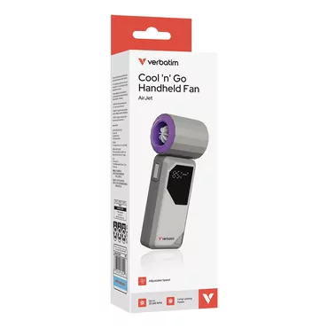 Verbatim Cool’n’go Airjet Handheld Fan Grey/Purple 32340