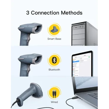Inateck BCST-54 Håndholdt stregkodelæser 1D/2D CMOS Blå, Grå