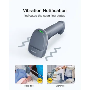 Inateck BCST-54 Håndholdt stregkodelæser 1D/2D CMOS Blå, Grå