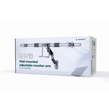 Gembird MA-WA3-01 Justerbar väggmonteringsarm med 3 skärmar 17Ã¢Â€Â -27Ã¢Â€Â upp till 6 kg