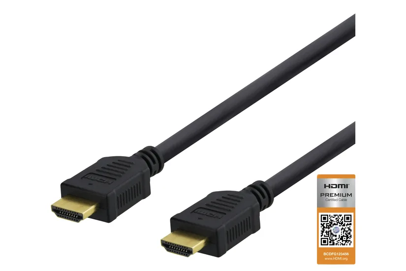 DELTACO HDMI-1020D - HDMI-kabel med Ethernet - 2 m