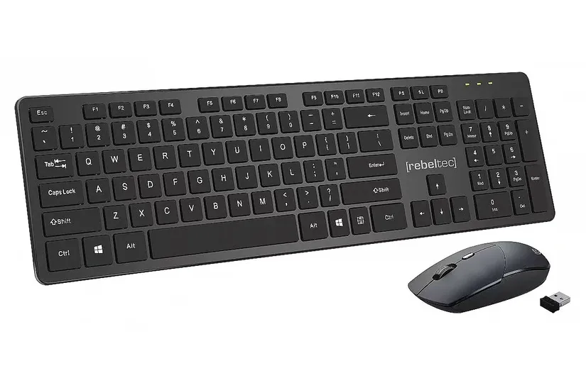 Rebeltec Tangentbord - Membrantangentbrytare - 2.4 GHz - Fullstor (100 %) - Svart