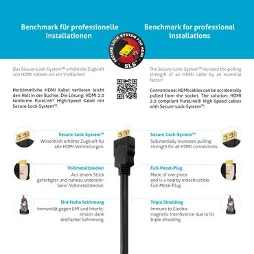 PureLink PI1005-005 HDMI-kabel 0,5 m HDMI Type A (Standard) Sort