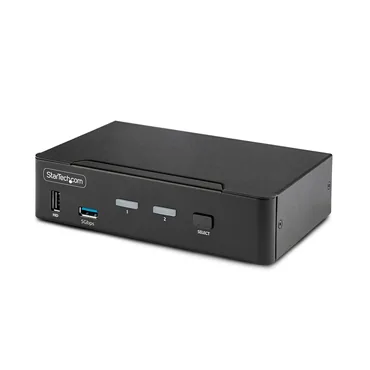StarTech.com 2-Port DisplayPort KVM Switch, 8K 60Hz / 4K 144Hz, Single Display, DP 1.4, 2x USB 3.0 Ports, 4x USB 2.0 HID Ports, Push-Button & Hotkey Switching, TAA Compliant