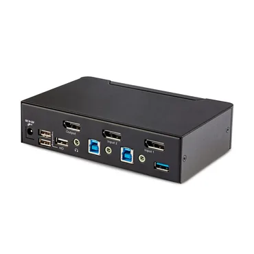 StarTech.com 2-Port DisplayPort KVM Switch, 8K 60Hz / 4K 144Hz, Single Display, DP 1.4, 2x USB 3.0 Ports, 4x USB 2.0 HID Ports, Push-Button & Hotkey Switching, TAA Compliant