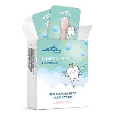 ETA171090200 SONETIC Replacement toothbrush heads, 2 pcs, Pink