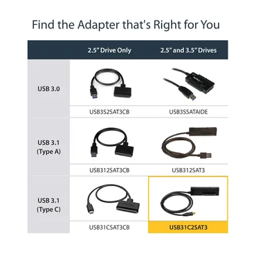 StarTech.com USB C to SATA Adapter Cable
