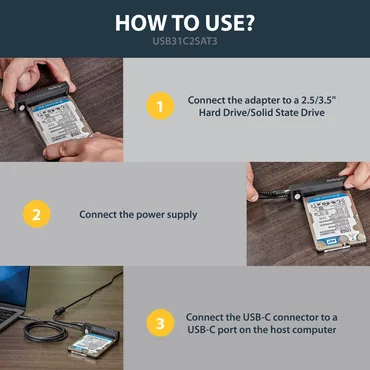 StarTech.com USB C to SATA Adapter Cable