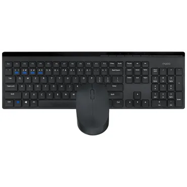 Rapoo Tangentbord - Scissor - Trådlös - Fullstor (100 %) - Svart - Trådlös RF + Bluetooth