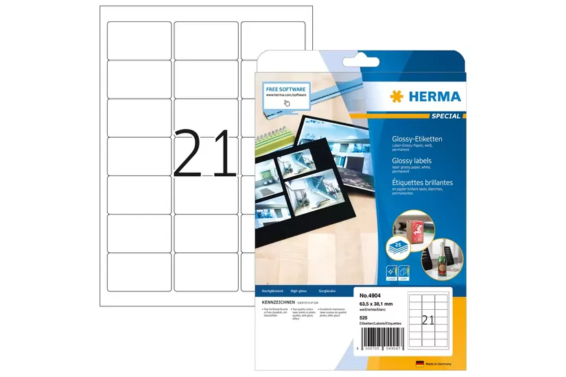 HERMA Special - etiketter - høj-skinnende - 525 etikette(r) - 63.5 x 38.1 mm