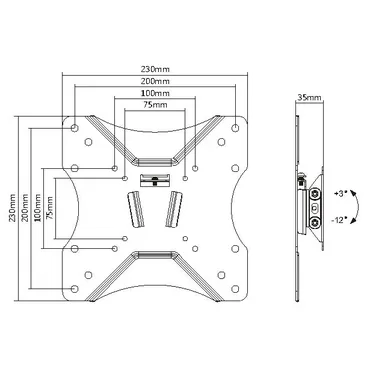 Equip 650401 tv-beslag 106,7 cm (42") Sort