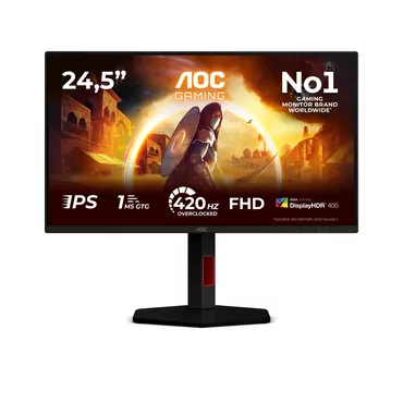 AOC G4 25G4KUR computerskærm 62,2 cm (24.5") 1920 x 1080 pixel Fuld HD LED Sort, Rød