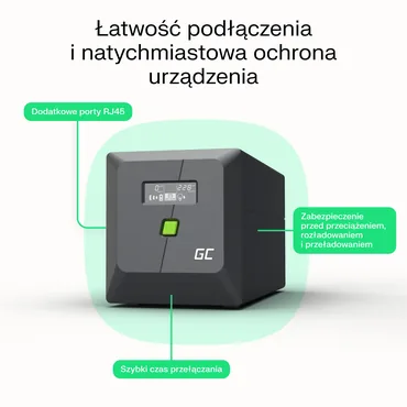 Green Cell UPSLP700 UPS-enhed Interaktivt indgangsstik 1 kVA 700 W 4 AC stikkontakt(er)