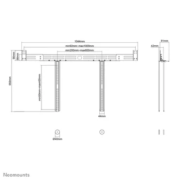Neomounts AWL29-750BL1 monteringssæt