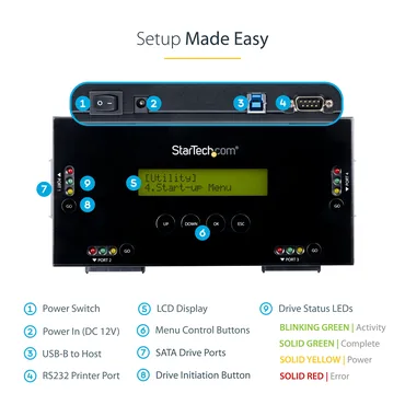 StarTech.com Hårddiskrensare för 2,5 eller 3,5-tums SATA-enheter
