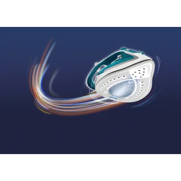 Tefal EasyGliss Plus FV5718 strygejern Tør & dampstrygejern Durilium strygesål 2400 W Turkis, Hvid