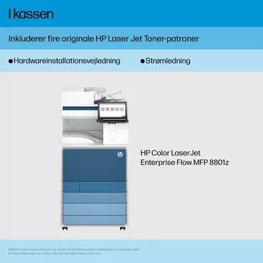 HP Color Laserjet Ent Flow MFP 8801z A3 70S. Col. MF Fax Netzwerk Laser 1200 x 1200 dpi 60 sider pr. minut Wi-Fi