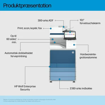 HP Color Laserjet Ent Flow MFP 8801z A3 70S. Col. MF Fax Netzwerk Laser 1200 x 1200 dpi 60 sider pr. minut Wi-Fi