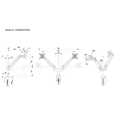 Multibrackets M VESA Gas Lift Arm Dual monteringssats