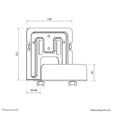 Neomounts AWL-450BL komponenter til montering